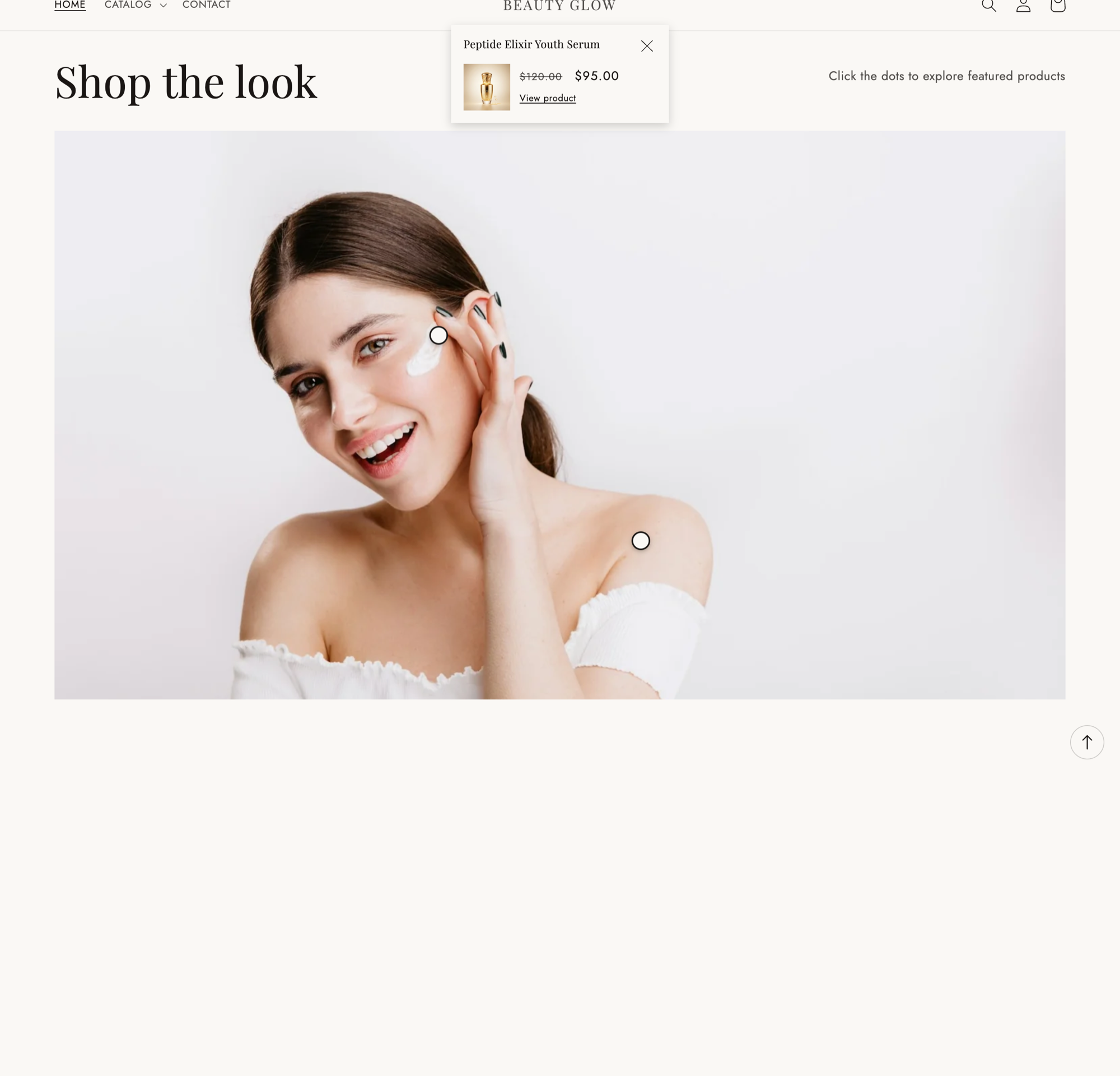 Glow theme lookbook gallery section